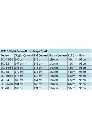 38111 Büyük Beden Basic Penye Tunik - Haki