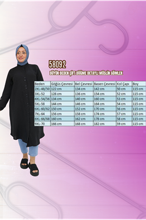 58092 Büyük Beden Çift Düğme Detaylı Müslin Gömlek - Su Yeşili