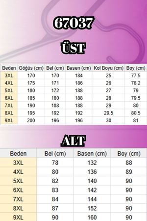 67037 Büyük Beden Düşük Kol Penye Pantolonlu Takım - Kahve