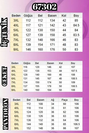 67302 Büyük Beden Üçlü Sandy - Şifon Pantolonlu Takım - Mor