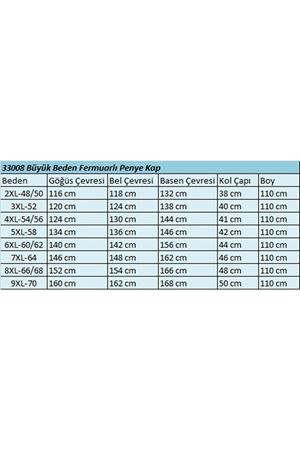 33008 Büyük Beden Fermuarlı Penye Kap - Mürdüm
