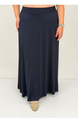65001 Büyük Beden Basic Penye Etek - Lacivert