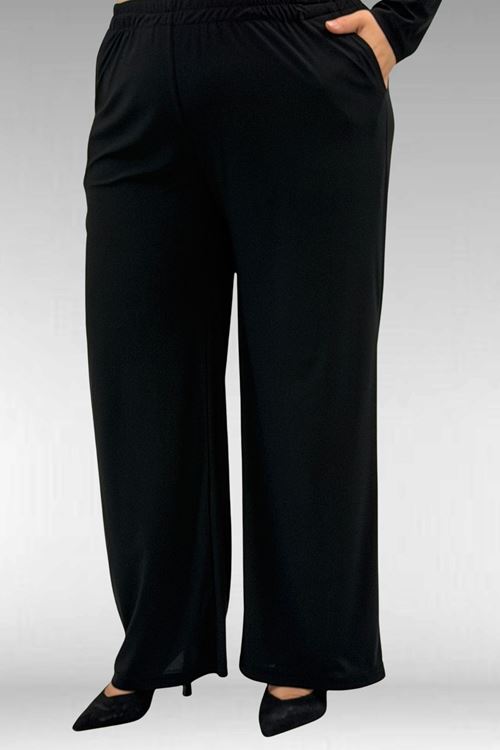 67024 Büyük Beden Sandy-Şifon Takım - Siyah