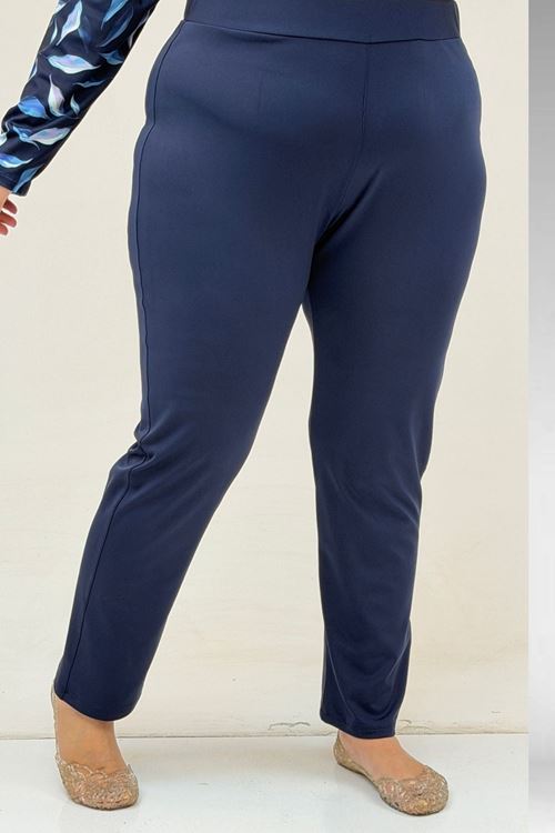 1727 Büyük Beden Uzunkol Tesettür Mayo Takım - Laci Yaprak Desenli-Laci