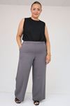 59017 Büyük Beden Beli Lastikli Bolpaça Pantolon - Gri
