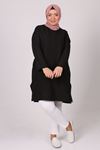 28052 Büyük Beden Mucize Tunik - Siyah