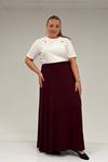 65001 Büyük Beden Basic Penye Etek - Bordo